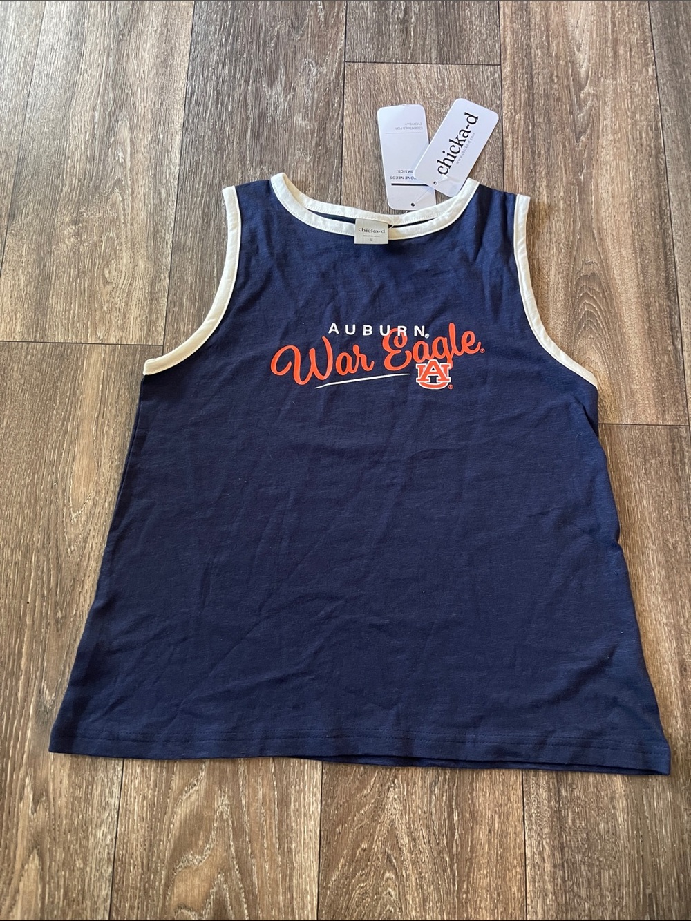 Chicka-d Auburn 'War Eagle' Navy Women’s Tank Top size small. New with tags!